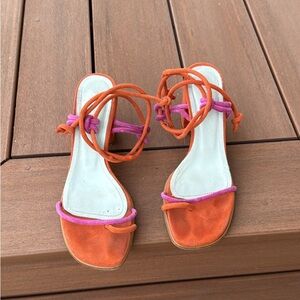 ALOHAS Orange and Pink Grac Strappy Sandals